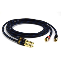 QINCROWN QC-169 Câble audio double RCA Hifi 4N OFC plaqué or de haute qualité, 1 paire, 1 m, 6,35 mm, compatible lecteur DVD, en stock