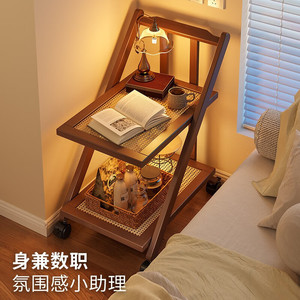 Movable side table, small table, sofa side cabinet, coffee table, 2025 new style, bedside table, tea table, dining <b>cart</b>, living - Product Image 5
