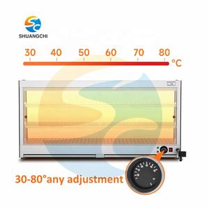 ยุโรปพาณิชย์เคาน์เตอร์ด้านบนสีเทาใสแก้วตารางด้านบนเครื่องทำความร้อนไฟฟ้าอาหารร้อนตู้โชว์การแสดงผล - Product Image 4