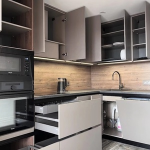 Cbmmart hiện đại tủ bếp sang trọng cao cấp màu be mờ sơn mài tùy chỉnh với tủ bếp đảo - Product Image 2