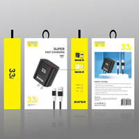 Chargeur rapide pour téléphone portable 33W avec prise US EU, QC3.0, USB, câble Type C, adaptateur de voyage USB à charge rapide 33W