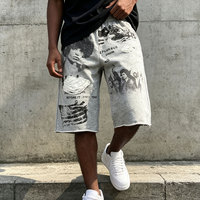 Shorts de survêtement vintage en molleton épais 100 % coton pour homme, personnalisés OEM, style streetwear, imprimés DTG, coupe ample