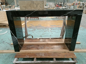 Consolle d'ingresso moderna in marmo Nero Margina nero naturale lucidato per ingresso, corridoio, soggiorno, casa, villa, decorazione - Product Image 2