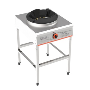 Cuisinière à gaz professionnelle en acier inoxydable à brûleur unique, 18000W, à faible pression et haute flamme, avec protection anti-extinction - Product Image 1