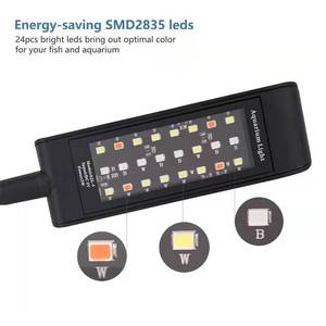 GAKO mini SJL-5 3W水族館LEDクリップオンライトブラックホワイトブルートゥースボイスコントロールUSBミニフィッシュタンク用 - Product Image 2