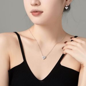 Dylam Specially 2024 Valentine's Day Gift S925 <b>Silver</b> Sparkling Clear Pinky 5A Cubic Zirconia Heart Shape Dangle <b>Stud</b> <b>Earrings</b> - Product Image 3