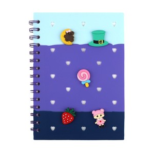 Thiết kế mới dễ thương Silicone vui Charms Bìa máy tính xách tay <span class=keywords><strong>DIY</strong></span> xoắn ốc A5 Tạp Chí Nhật Ký kế hoạch máy tính xách tay - Product Image 3