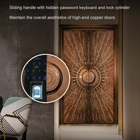 Porte extérieure en cuivre massif artisanale, finition laiton antique de luxe, entrée de villa, portail d'entrée de manoir, sur mesure