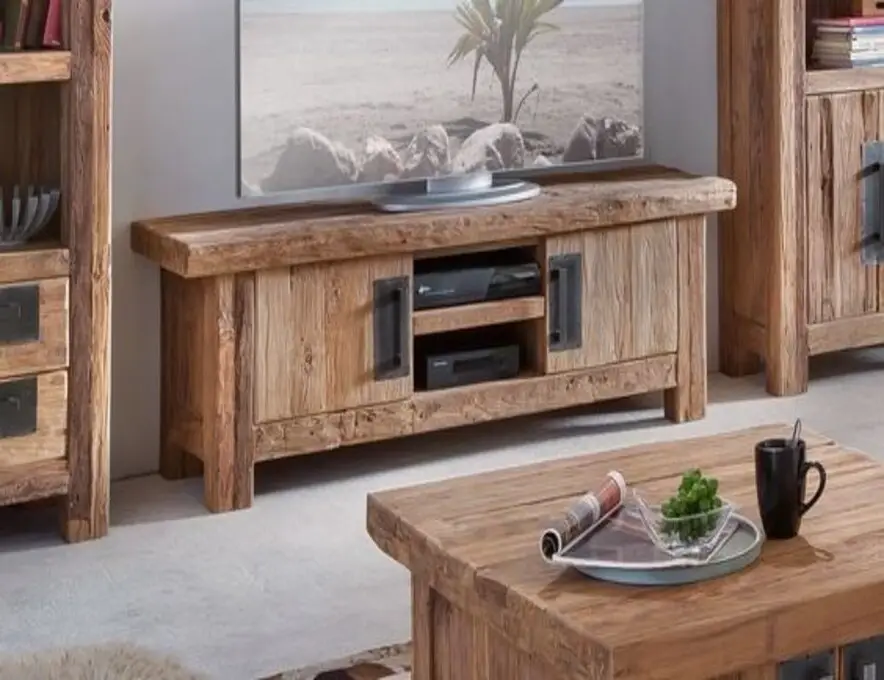 High quality wood shoes cabinet indoor furniture corner TV unit Pine Acacia Oak Vietnam
