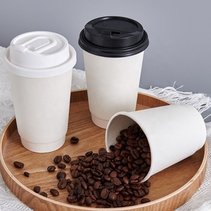 แก้วกาแฟกระดาษเคลือบ PE แบบใช้แล้วทิ้ง ย่อยสลายได้ เป็นมิตรกับสิ่งแวดล้อม พิมพ์โลโก้ได้  ผนังสองชั้น สำหรับอาหาร ปลอดภัยสำหรับอาหาร - Product Image 4