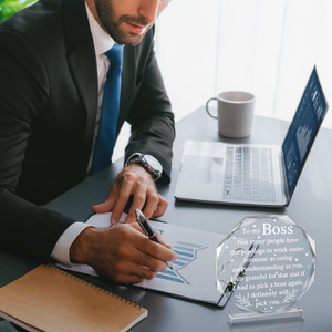 Wholesale Custom Acrylic Display Plaque & Paperweight Clear for Polished Surface for Appreciation Gifts - Product Image 4