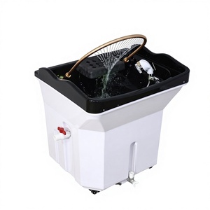 Lavabo Eléctrico Portátil Kisen para Champú, Lavacabezas Móvil Blanco/Negro para Salón, sin Tuberías, con Tanque y Calentador de Agua - Product Image 1