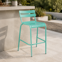 Tabouret de bar en métal d'extérieur avec dossier, chaise de salle à manger pour patio, mobilier de jardin