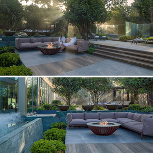 Chimenea independiente de crucero, hoguera para exteriores, estufa de hoguera de 800/1000/1200mm con núcleo de horno de madera/Gas/Alcohol sin humo - Product Image 2