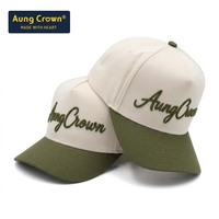 Gorra de Béisbol de Algodón de 5 Paneles de Alta Calidad con Logotipo Bordado en 3D Personalizado, Gorra de Béisbol de Dos Tonos con Cierre a Presión para Hombre