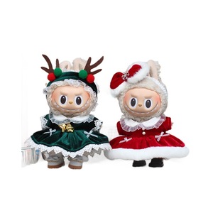 Vêtements pour poupées Labubu, tenues de Noël et du Nouvel An, ensemble deux pièces rouge et vert pour poupées de première et troisième génération - Product Image 5