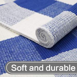 Tapis à carreaux en coton pliable et réversible lavable, <span class=keywords><strong>paillasson</strong></span> à carreaux, tapis décoratif pour porte d'entrée, porche d'entrée - Product Image 4