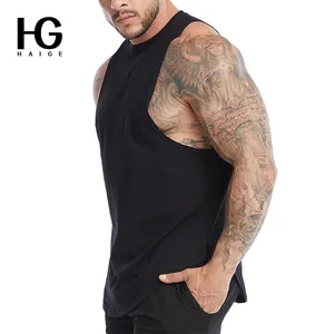 Özel güreş atlet erkek düşük kesim özel Tank Tops spor erkekler atlet % 100 pamuk kas Tank Top erkekler