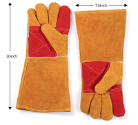 Gants de soudage pour soudeur Stick/Mig, 16 pouces, gants de feu pour cheminée, gants de jardin en cuir anti-épine/morsure, XL