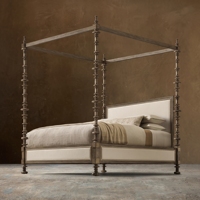 Lit à baldaquin en tissu Paloma, lit capitonné de luxe pour lit king-size ou queen-size, hôtel, villa, vente en gros sur mesure