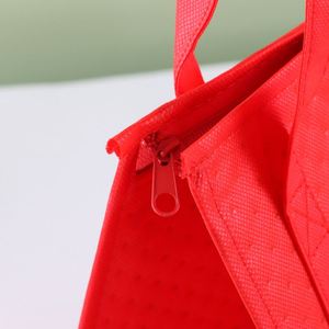 Custom Hot Pressed Laminated Non Woven Grocery Shopping Picnic Food Lunch Tote Insulated Cooler Bag - Product Image 3