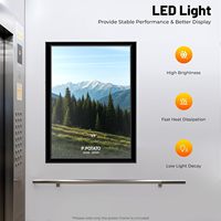 Kotak Lampu Poster Film LED Backlit yang Dipasang di Dinding, Bingkai Snap, Gambar Seni, Kotak Cahaya untuk Iklan, Papan Tanda Lightbox untuk Dinding Home Theater