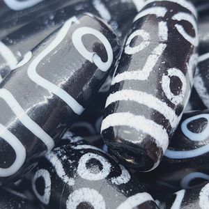 ลูกปัดแก้วมูราโน่12เม็ดลูกปัดแก้วโคมไฟคริสตัลลูกปัดหินทิเบตทิเบต35มม. (5) -สีดำ - Product Image 1