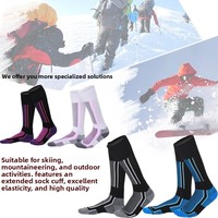 WRELS Chaussettes de ski unisexes à fond épais en tissu éponge, chaussettes de ski chaudes pour l'hiver, chaussettes longues pour la randonnée en plein air, chaussettes à séchage rapide résistantes au froid
