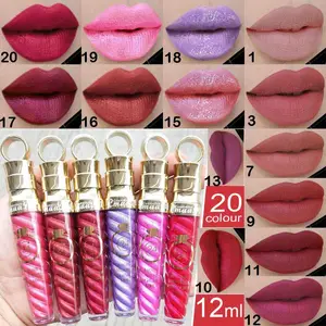 New Foreign Trade New Style 20 Color Thread Tube Radish Head Matte Metal Pearlescent Lip Gloss Lipstick