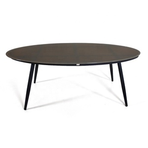 Hiện Đại Giá Rẻ Đen Vườn Nhà Hàng 7 Mảnh Ăn Đặt Đồ Nội Thất Ngoài Trời <span class=keywords><strong>Patio</strong></span> Dây Nhôm Hình Bầu Dục Bảng Và 6 Chỗ Ngồi Ghế - Product Image 6