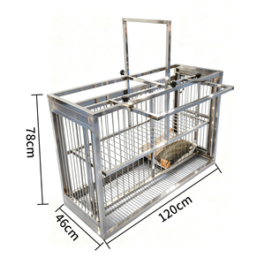 Cage d'injection <span class=keywords><strong>pour</strong></span> animaux de compagnie en acier inoxydable robuste, cage de transport vétérinaire pliable avec serrure, <span class=keywords><strong>pour</strong></span> clinique, toilettage des chats et des chiens, usage médical - Product Image 2