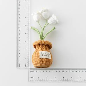 Jarrones de Flores de Lirio de Lana Tejidos <span class=keywords><strong>a</strong></span> Mano, Plantas Artificiales en Maceta, Adornos de Flores Preservadas, Puestos de Venta en el Mercado - Product Image 2