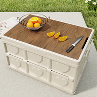 Boîtes de rangement pliables durables en plastique PP avec planche à découper pour l'organisation de la maison et du jardin