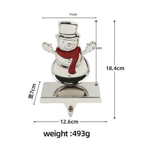 Ganchos para medias de Navidad personalizados, decoraciones festivas, muñeco de nieve, colgador de medias de Metal, soporte para medias de Navidad - Product Image 6