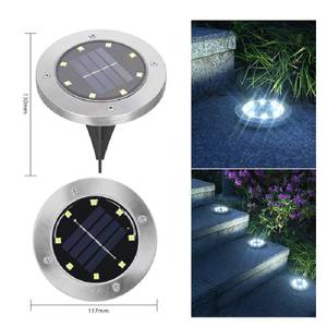أضواء أرضية شمسية خارجية مقاومة للماء، إضاءة LED للحدائق والمسطحات الخضراء بتصميم دائري - Product Image 5