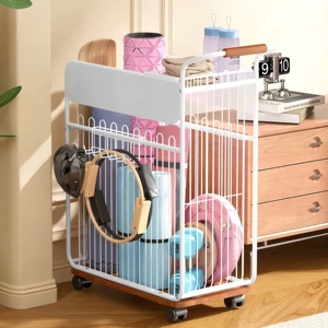 Carrello di stoccaggio in metallo mobile per cucina soggiorno Yoga bagno sporco vestiti attrezzature per il Fitness strumenti di stoccaggio di stoccaggio - Product Image 6