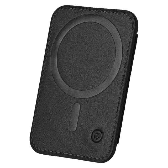 Magnetic Card Holder Wallet with Find My Tracker and Wireless Charging Function for iPhone MagSafe Compatible Stand