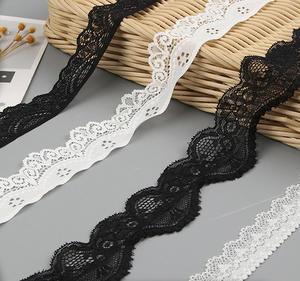 Giysiler ve çantalar için küçük naylon elastik şerit süs siyah ve beyaz seksi stil - Product Image 1