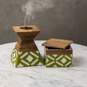 Juego de Quemadores de Incienso de Resina Hechos a Mano Gloss Crafts, Patrón Geométrico Hexagonal, Difusor Aromático de Incienso Indio para Todas las Estaciones - Product Image 3