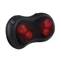 Oreiller de massage Shiatsu pour le cou, à succès, avec lumière rouge, chaleur, pétrissage profond et vibrations, pour la relaxation du dos et du cou, idéal pour la maison et le bureau