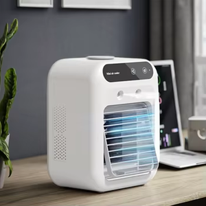 Portable <span class=keywords><strong>DC</strong></span> 25 chambre refroidisseur d'air électrique Mini <span class=keywords><strong>AC</strong></span> humidificateur ventilateur de brouillard pour la maison Garage voiture hôtel utiliser USB/batterie en plastique - Product Image 1