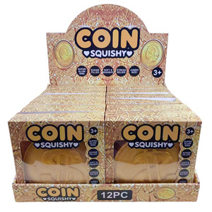 Grande pièce de monnaie en or souple à rebond lent, jouet sensoriel à presser pour enfants, adultes et soulagement du stress au bureau - Product Image 4