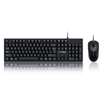 Combo de Teclado y Ratón con Cable T-WOLF TF500, 104 Teclas, Conjunto de Teclado y Ratón Clásico para Oficina, para Computadora de Escritorio