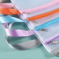 Sac de classement A4 en PVC grande capacité, pochette à documents en maille épaisse, sac de rangement pour documents, pochettes à documents zippées pour étudiants, examens et papiers