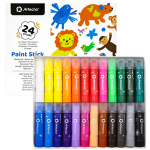 Ensemble de 24 crayons de peinture <span class=keywords><strong>gouache</strong></span> solides Artecho, lavables, non toxiques, <span class=keywords><strong>pastel</strong></span> soyeux, ensemble de coloration, crayons de peinture doux - Product Image 1