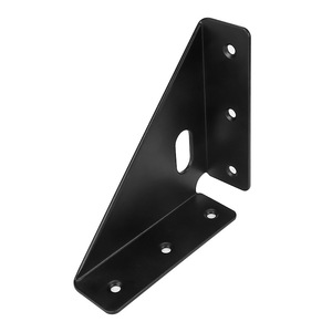 Support d'angle triangulaire Jiufa noir et blanc en acier laminé à froid, support d'angle droit à 90 degrés pour fixation d'étagères de meubles - Product Image 3
