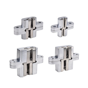 Charnière invisible pour porte pliante, charnière croisée dissimulée en acier inoxydable épaissi, réglable à 180 degrés, pour porte en bois invisible - Product Image 3