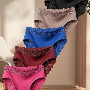 Braguitas Elásticas <span class=keywords><strong>de</strong></span> Cintura Media <span class=keywords><strong>con</strong></span> Diseño <span class=keywords><strong>de</strong></span> Encaje, 6 Colores Disponibles, Bragas Cómodas <span class=keywords><strong>con</strong></span> Cobertura Total para <span class=keywords><strong>Mujer</strong></span> - Product Image 4