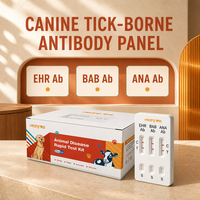 Kit de test rapide en une étape pour clinique vétérinaire : bandelettes de test combinées pour la détection des anticorps EHR ANA BAB (Ehrlichia, Anaplasma, Babesia) chez le chien