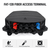 Terminal de Acceso de Fibra Preterminado, 12 Fibras SC APC IP67, Caja de Distribución de Fibra Óptica FTTH, Montaje en Pared o Poste